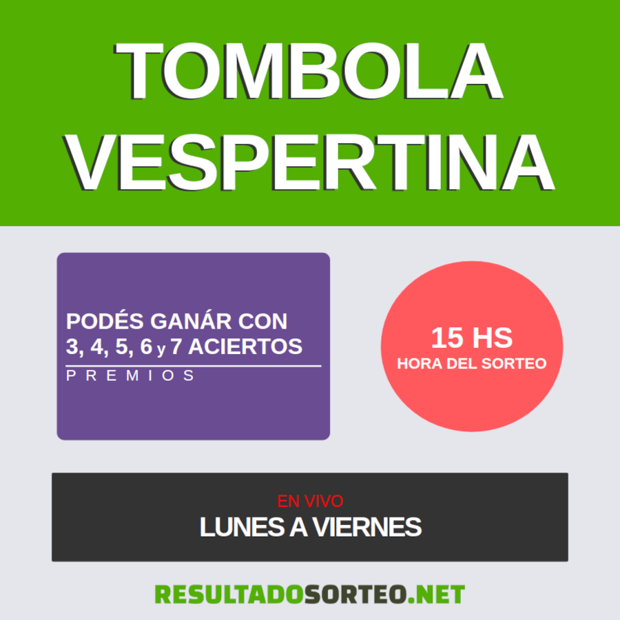 tómbola vespertina de hoy